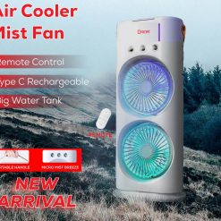 Double Head AC/DC Air Cooling Mist Fan with Remote